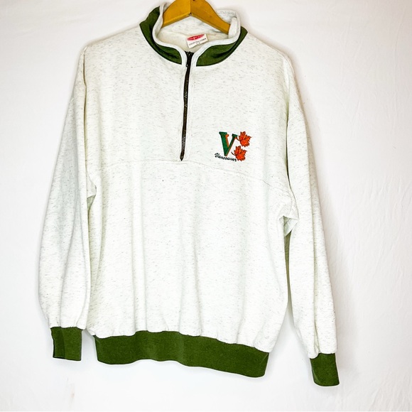 Vintage Tops - VINTAGE 90s Heather Gray Vancouver Embroidered Sweatshirt